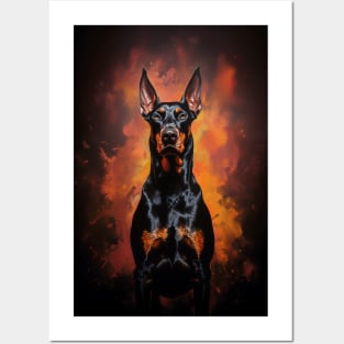 Portrait of a doberman Posters and Art